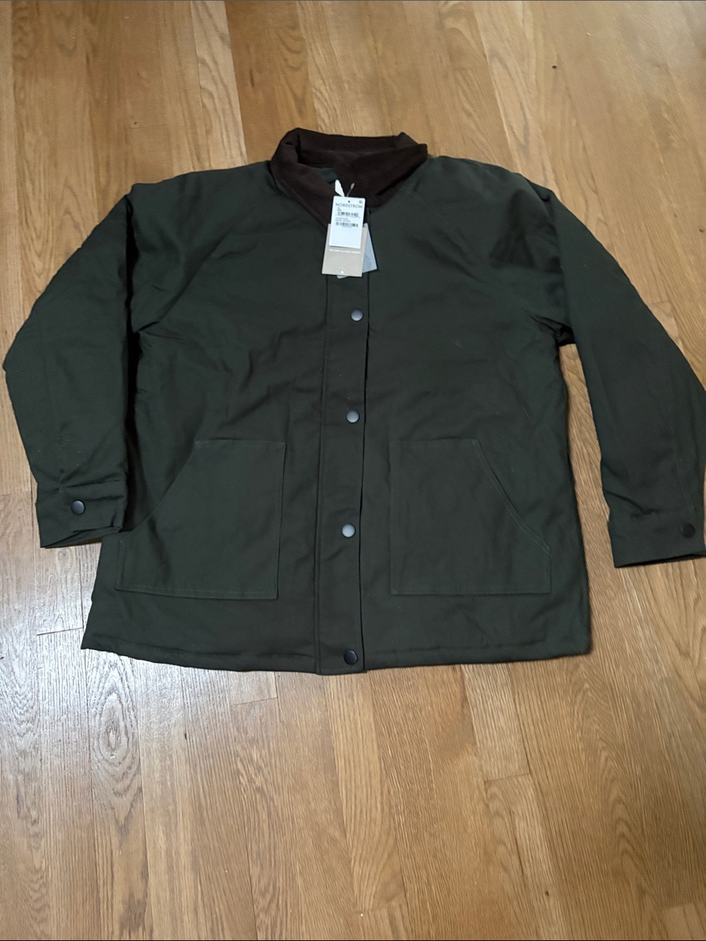 Thread & Supply Olive Utility Jacket with Brown Collar from Nordstrom